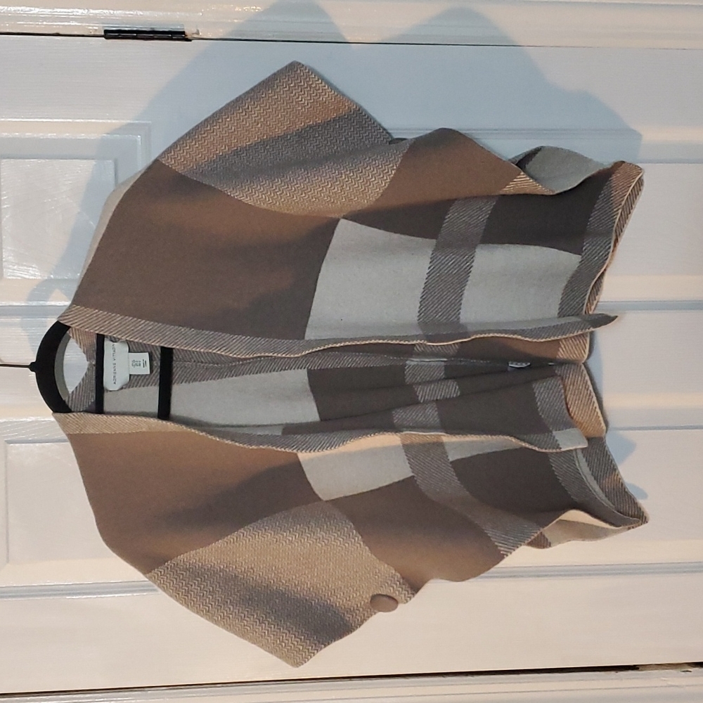 Adrienne Vittadini S Neutral Wool Cape Wrap Poncho
